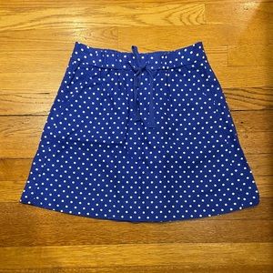 J Crew blue and White Polka Dot Skirt